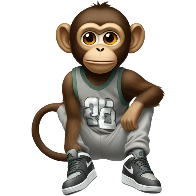 Monkey wearing Jordan ones emoji