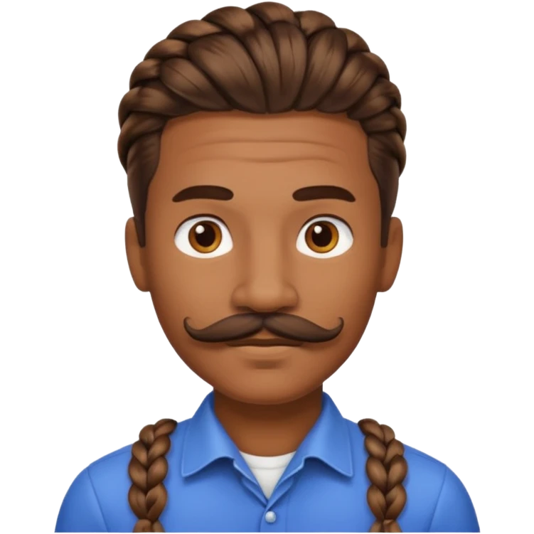 braided an with mustache emoji