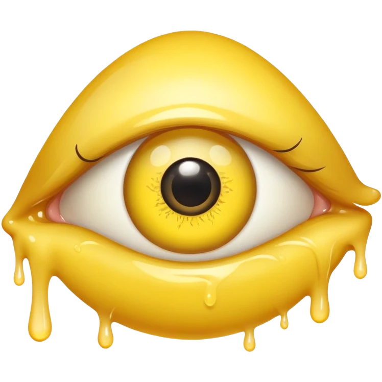 eye booger, small yellow gooey substance in the corner of an eye emoji