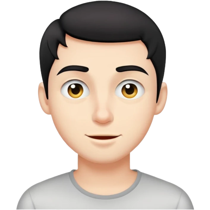 Short black haired male winking, young man with short black hair winking one eye emoji
