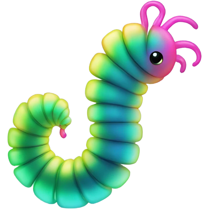 Neon worm emoji