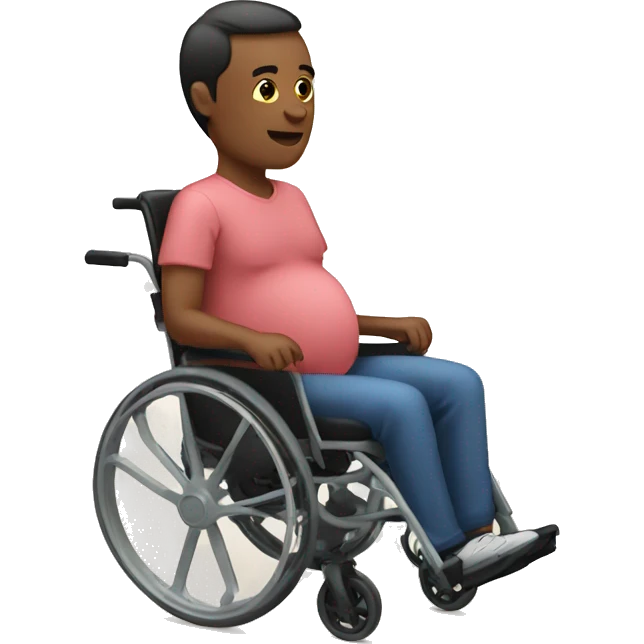 pregnant man in manual wheelchair emoji