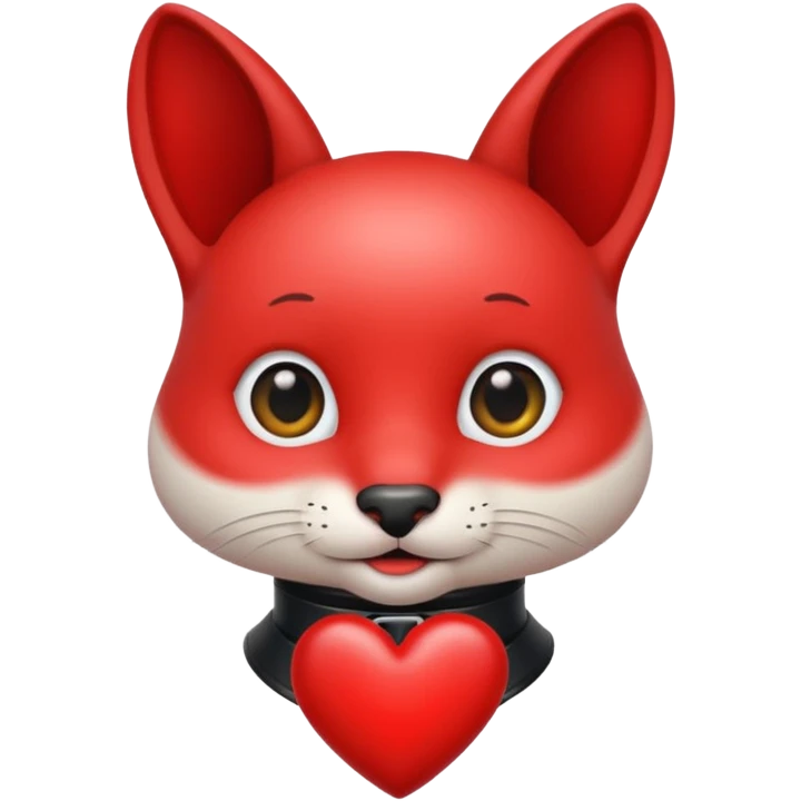 Red heart wearing a black collar emoji