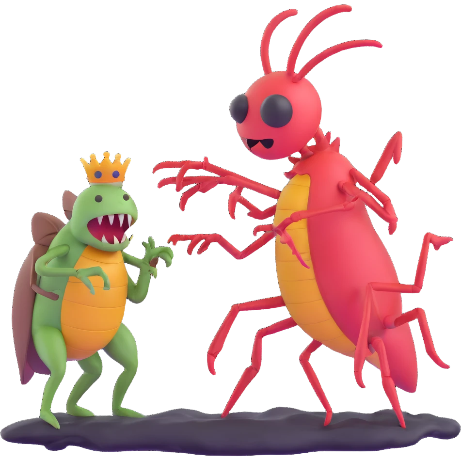 Sung Jin Woo confronting the ant king monster on Jeju Island emoji