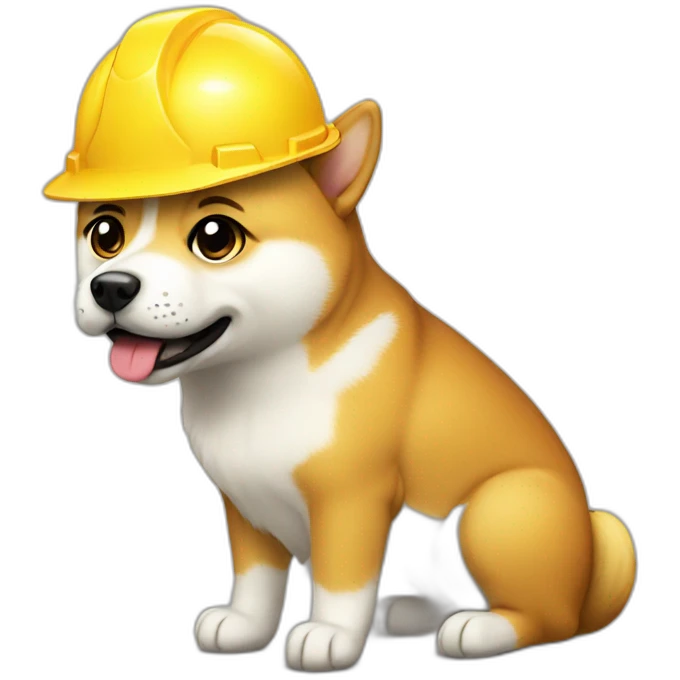 doge wearing hard hat emoji