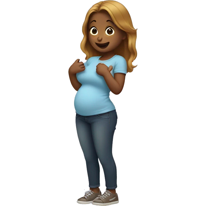 Girl rubbing full belly  emoji