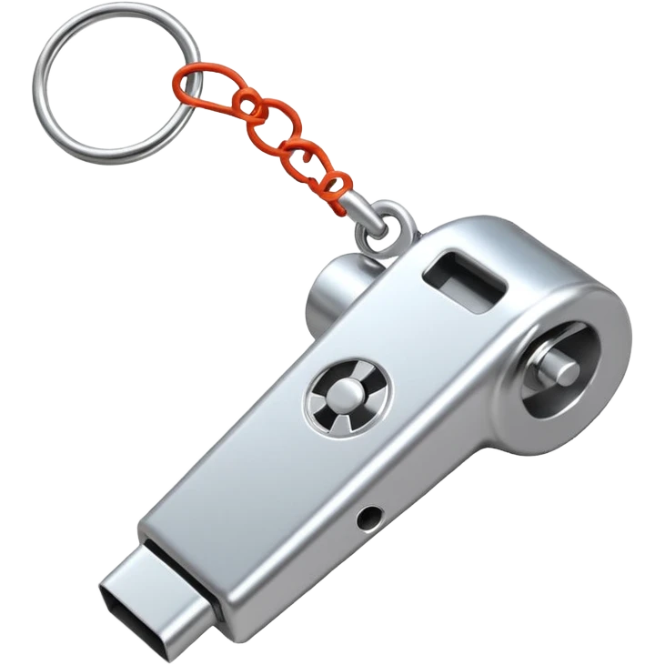 a metallic whistle with a lanyard emoji