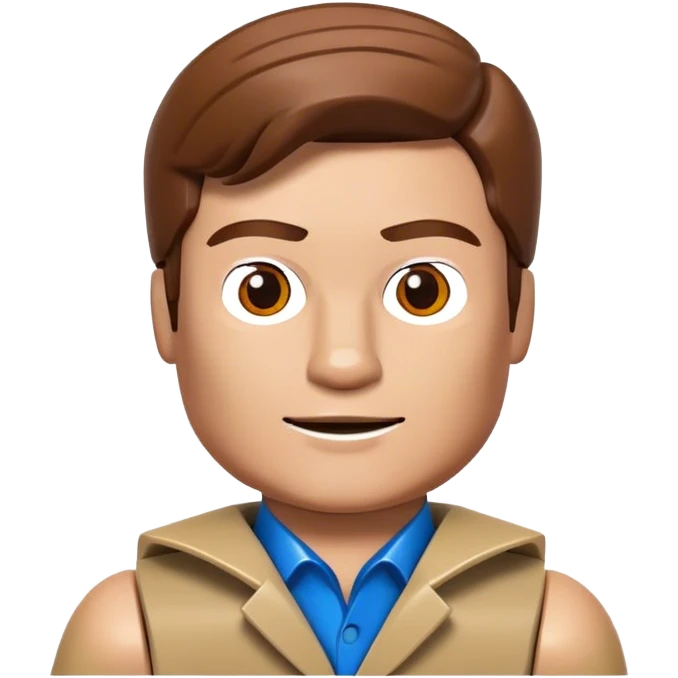 Braunhaariger Mann mit Lego emoji