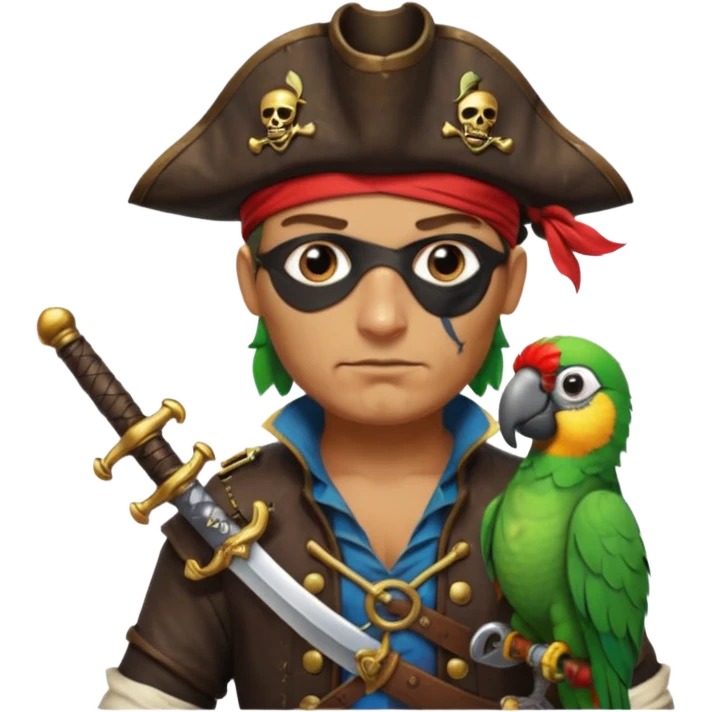 pirate and parrot emoji