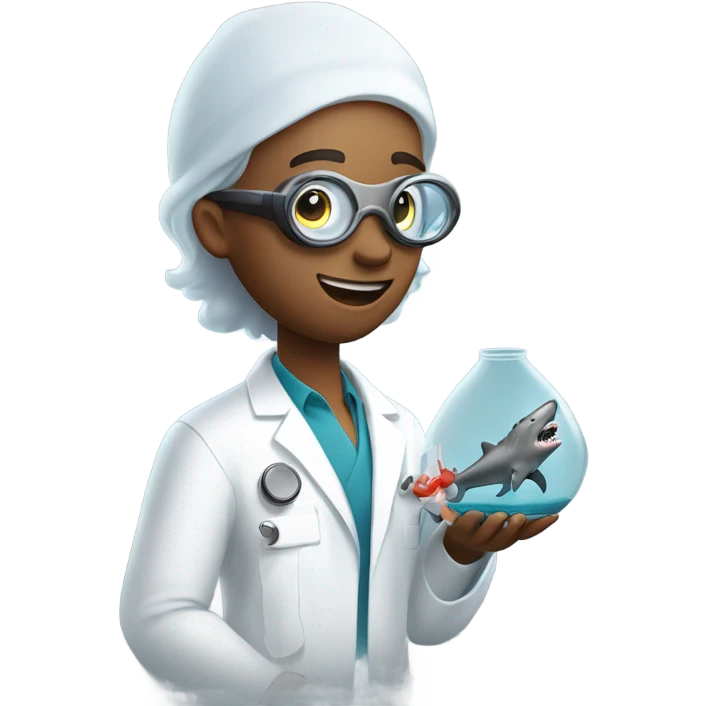 shark scientist emoji
