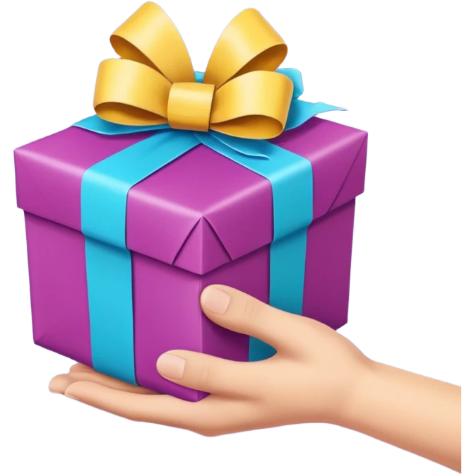 hand over present emoji