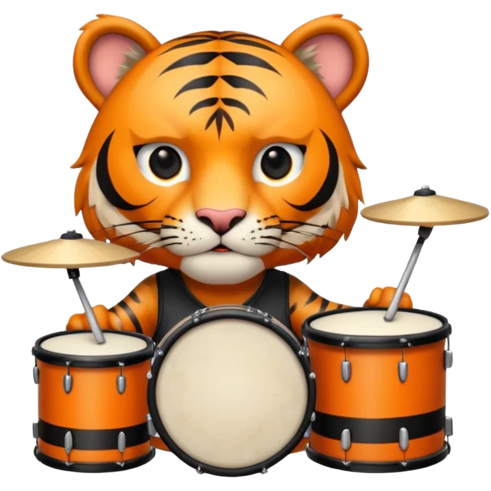 rockstar tiger who plays drums emoji