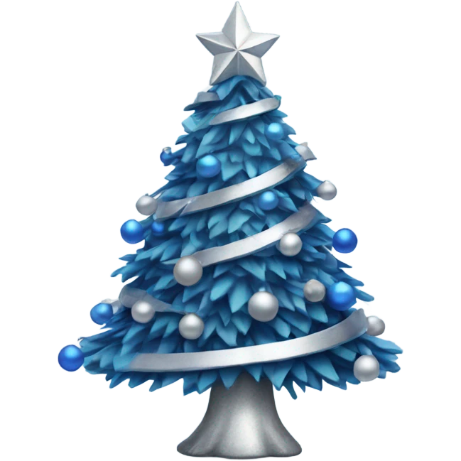 Christmas tree with blue and silver decor emoji