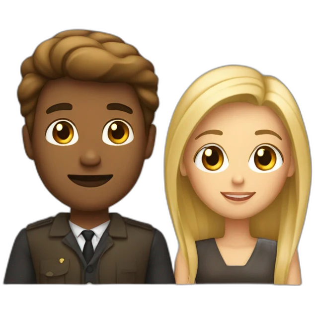 Un homme brun avec une femme blonde emoji