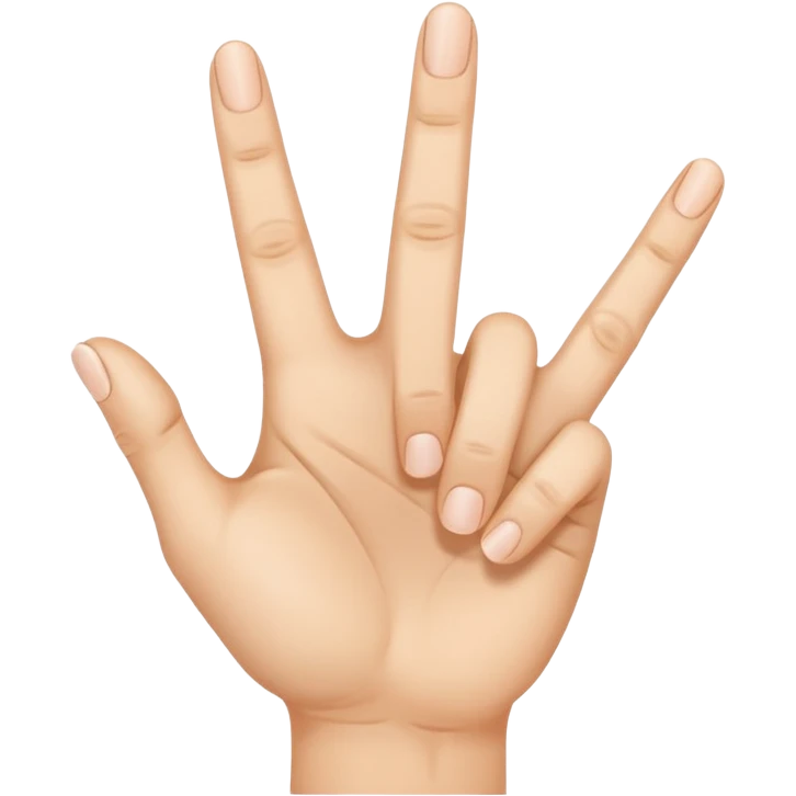 Mano con los cuatro dedos levantados y el índice doblado emoji