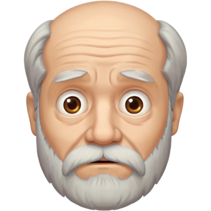 bearded old man, surprised emoji