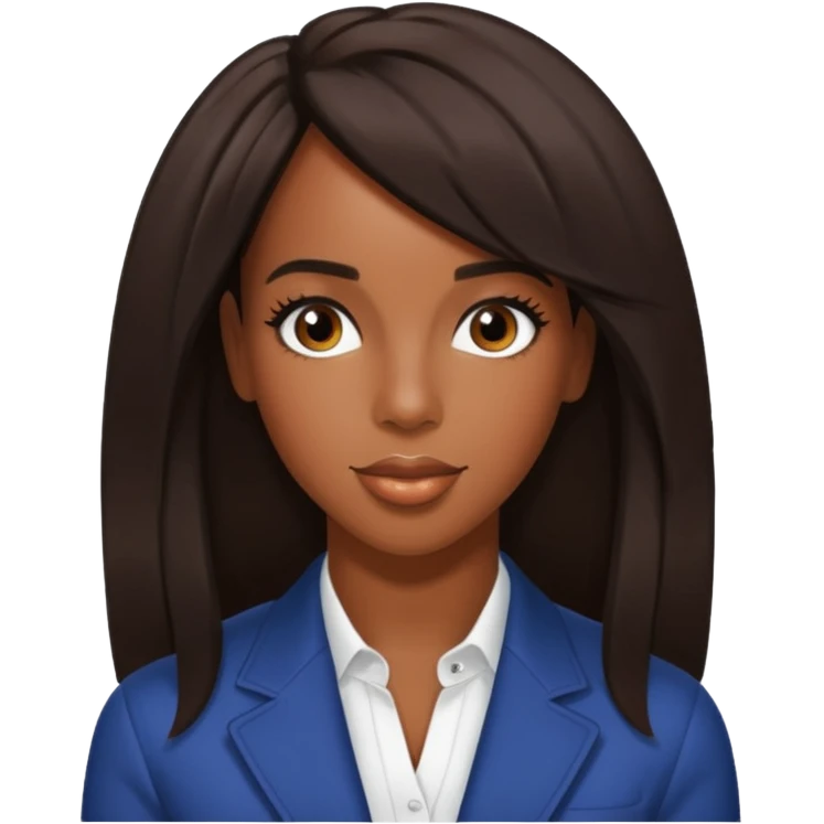 Kelly Rowland with dark brown hair emoji