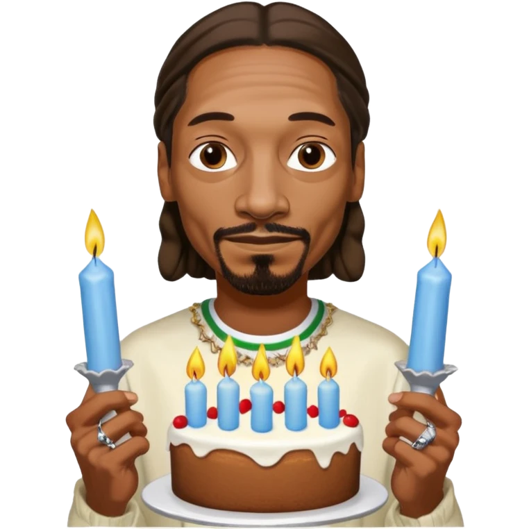 snopp dogg holding birthday cake emoji