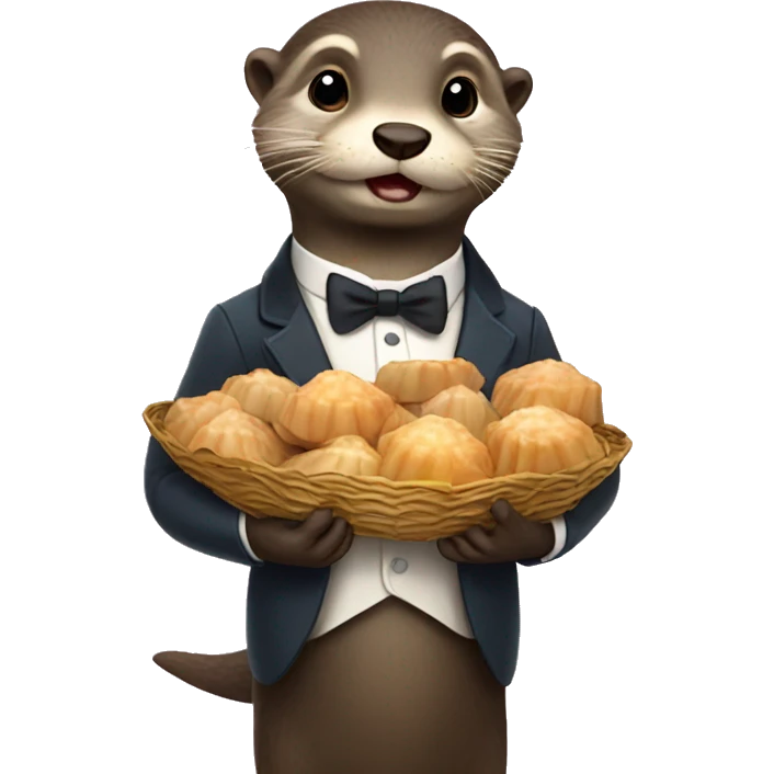 Wealthy Otter holding scallops  emoji