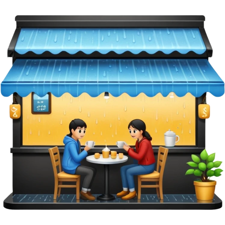 Rainy cafe emoji