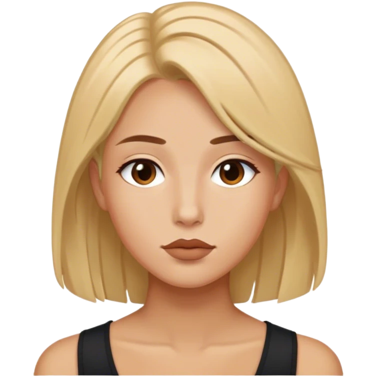 cabello arron, labios delgados emoji