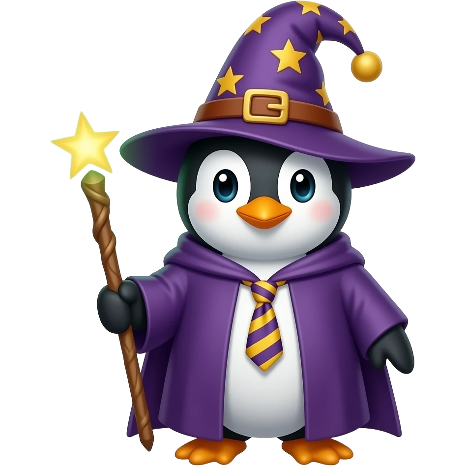 Penguin Wizard emoji