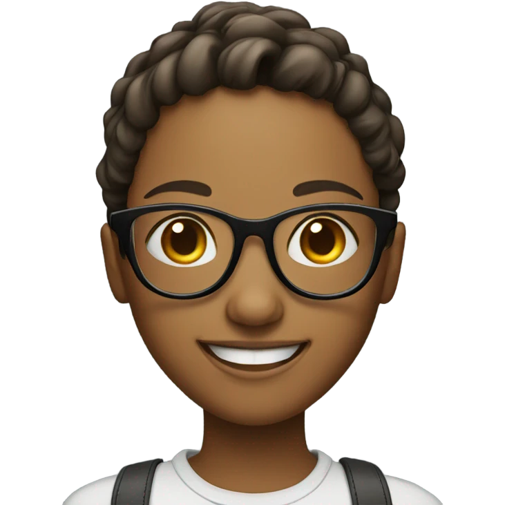 smiling girl with glasses emoji