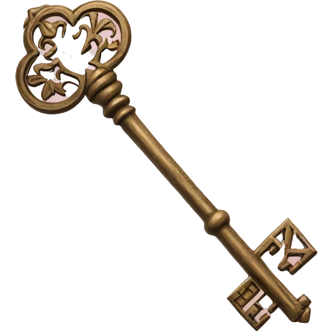 magical key with floral engravings emoji