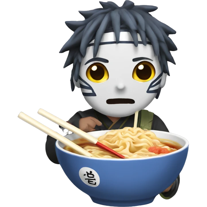 Naruto eating ramen with chopsticks emoji