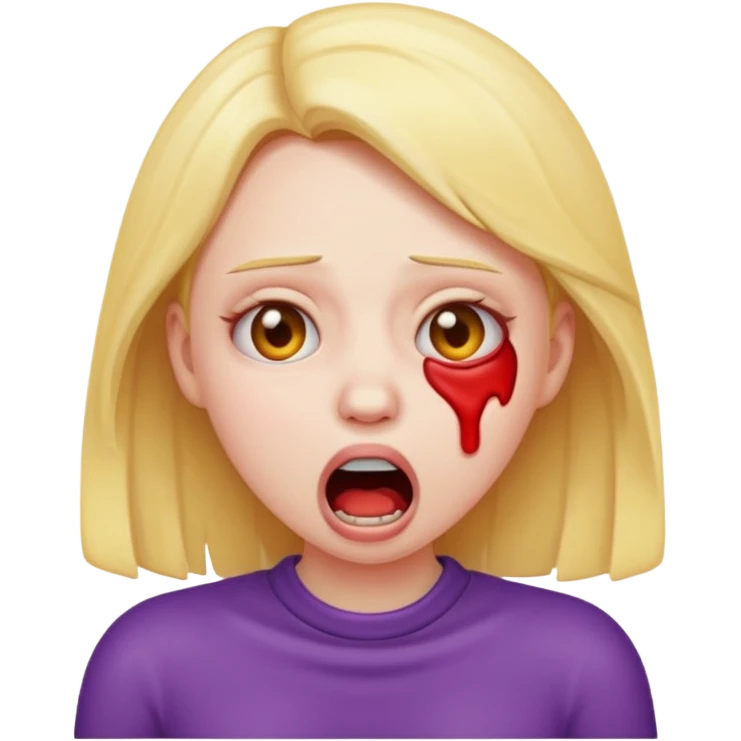 Emoji girl violently choking herself out emoji