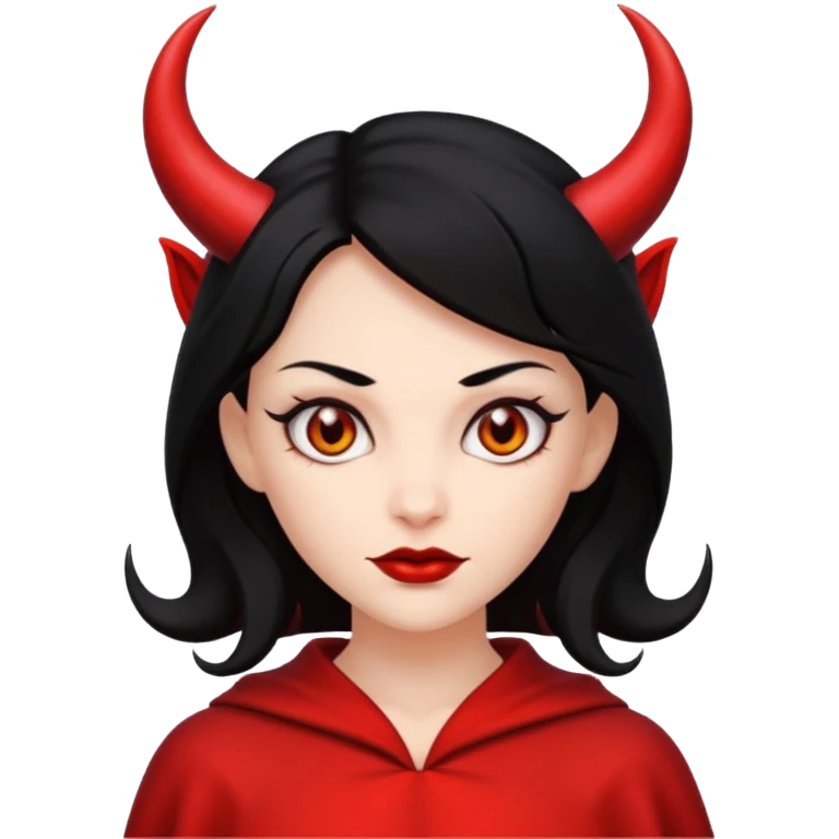 Female devil with hazel eyes and black hair  emoji