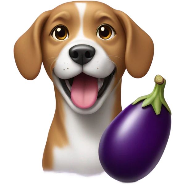 dog with egg plant  emoji