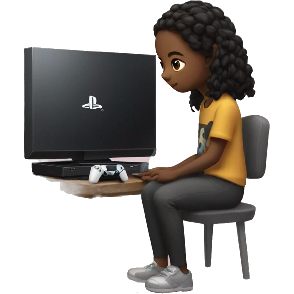 A girl playing ps5 alone emoji