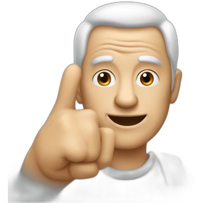 an old guy giving a finger emoji