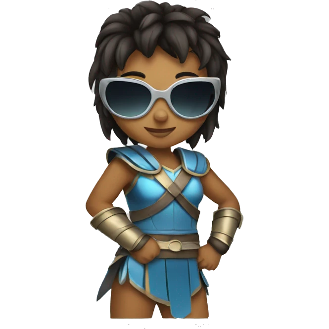 Girl gladiator with sunglasses  emoji