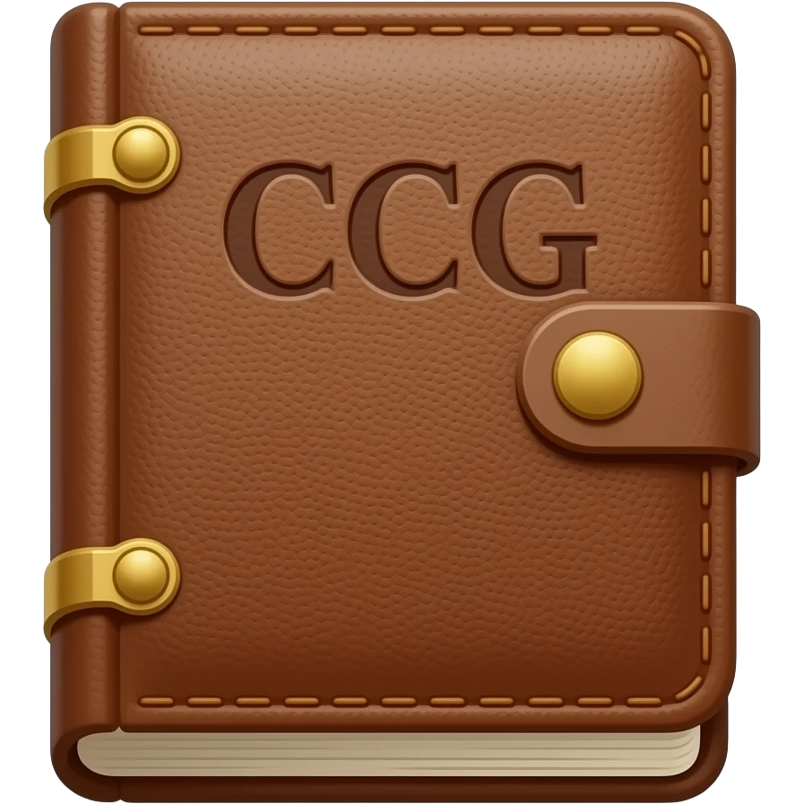 journal with CCG initials on front emoji