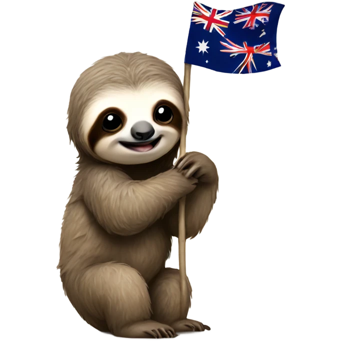 Baby sloth with Australian flag  emoji