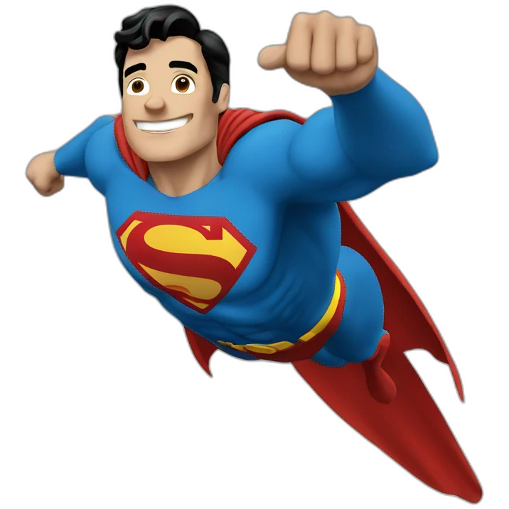 Superman waving emoji
