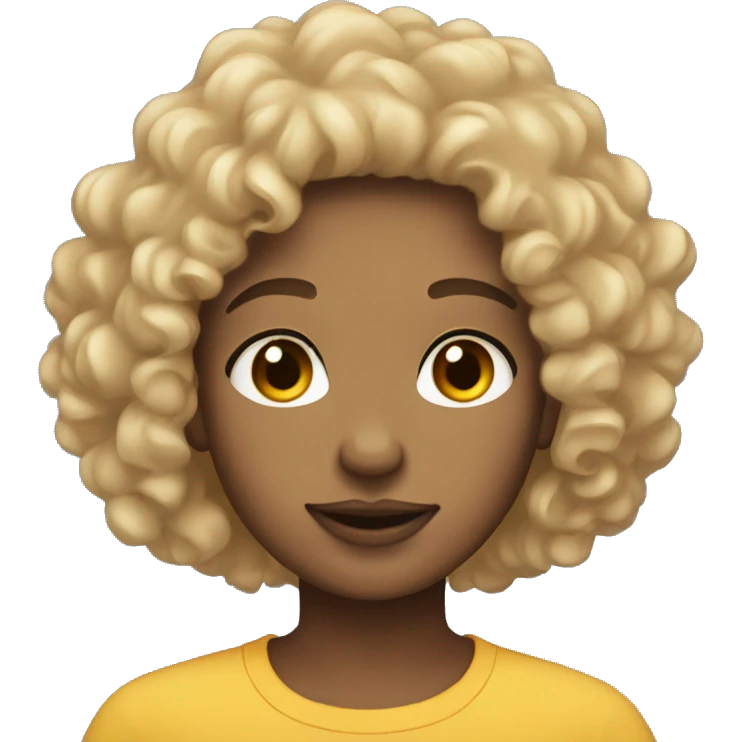 light skinned curly hair person emoji