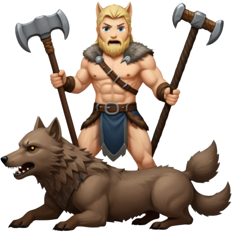 Norse Vider, who killed the Wolf Fenrir emoji