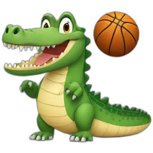 crocodile hold a basketball emoji
