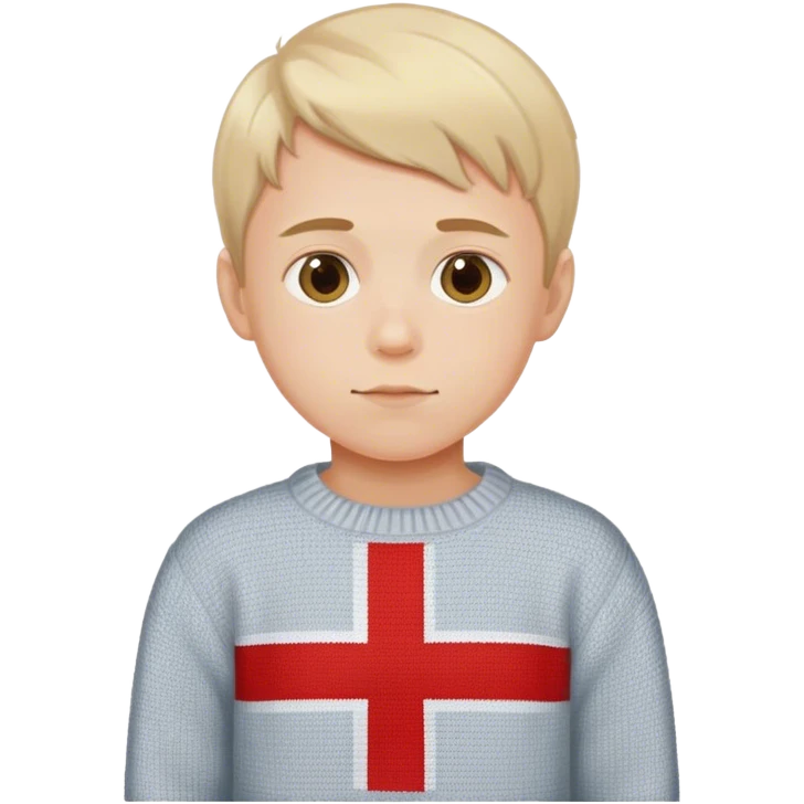 photorealistic boy in the sweater with danish flag emoji