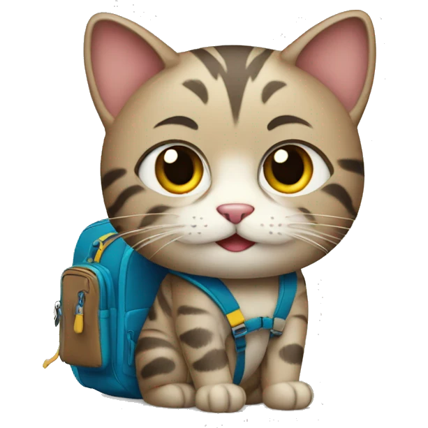 cat with school bag emoji