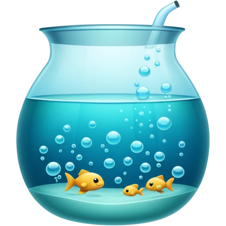aqua tank, with little bubbles. emoji