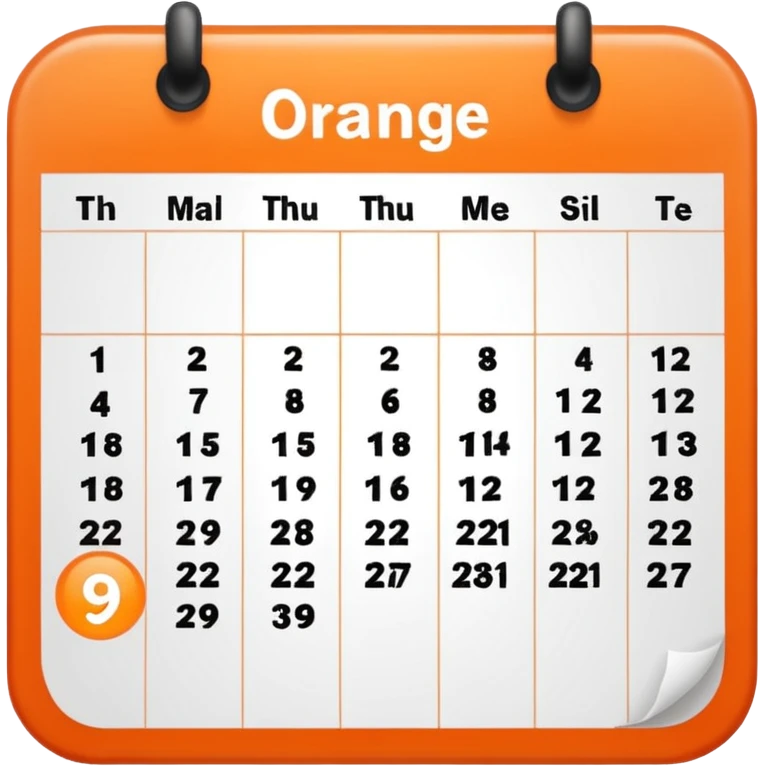 orange simple calendar emoji