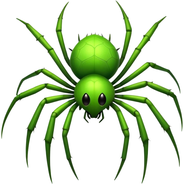 Green spider with green spikes on its bum emoji