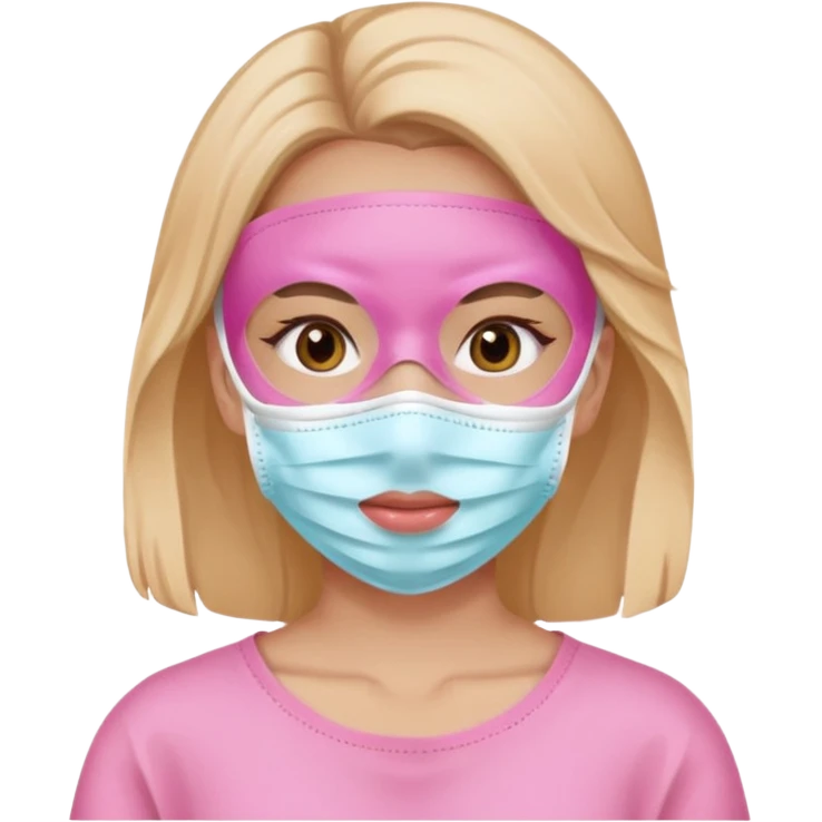 girl with a pink skincare face mask emoji