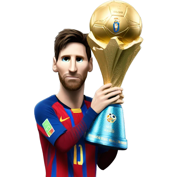 Messi con la copa del mundo emoji