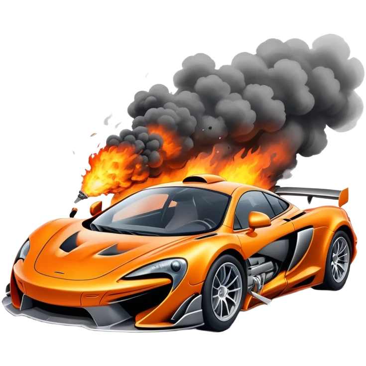 sorayama mclaren car crash fire and smoke explodsion  emoji