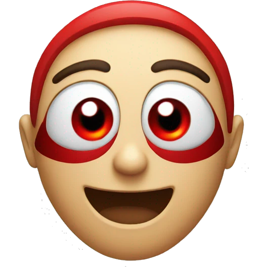 happy with red eyes emoji